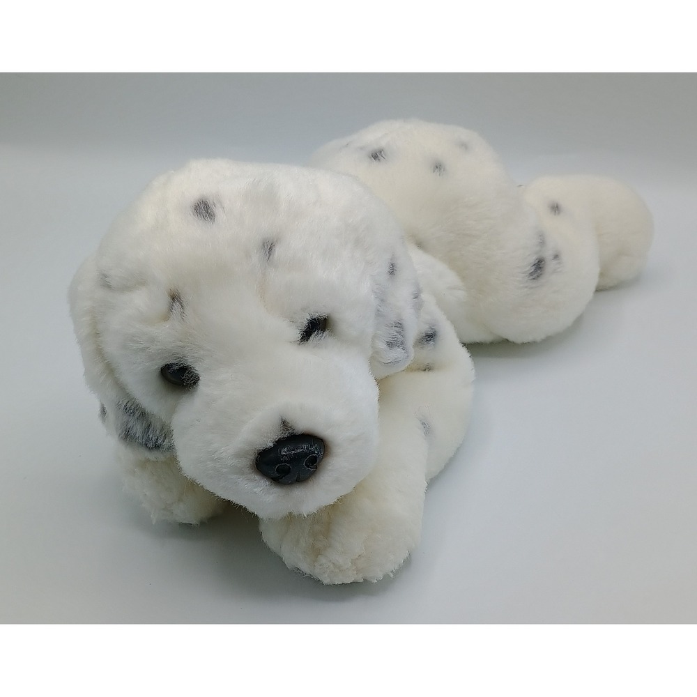12" Bestever Laying Down White Beanbag Plush Dalmatian Puppy Dog B5